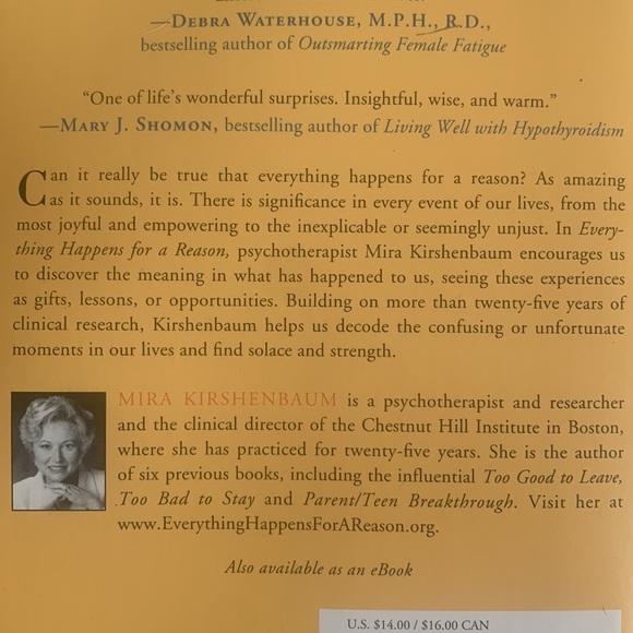 Everything happens for a reason book by Mira Kirshenbaum - Picture 2 of 3